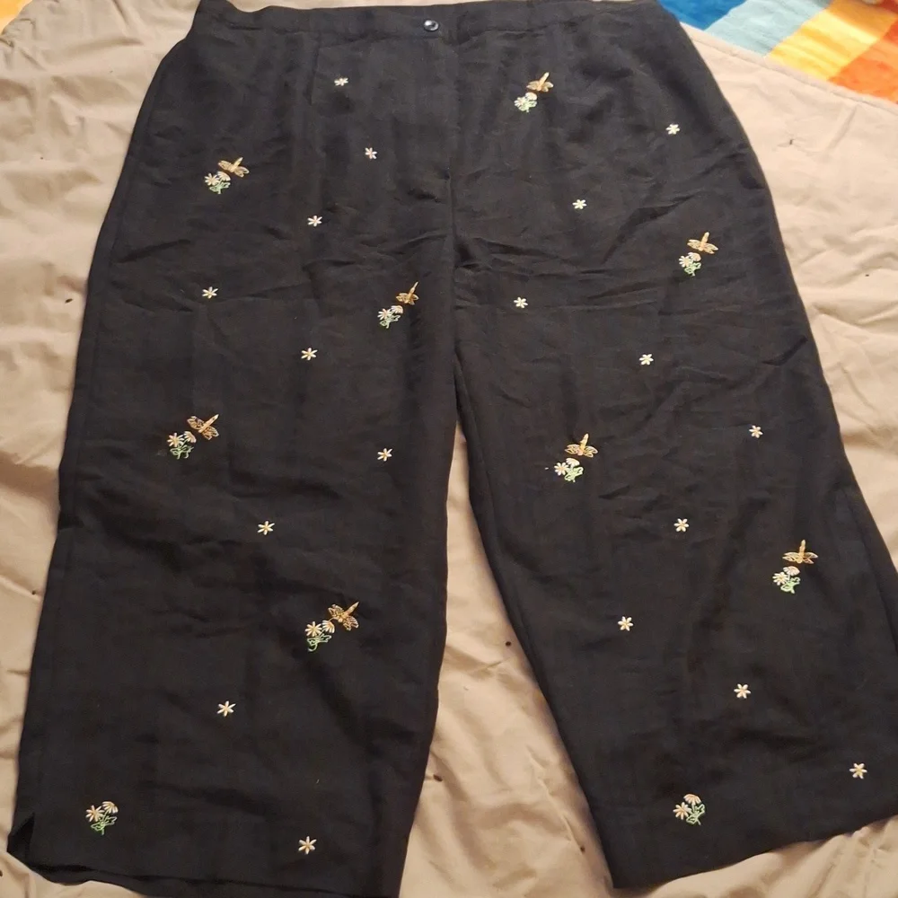 Alfred Dunner Black Rayon Blend Pants 20W - Picture 1 of 4